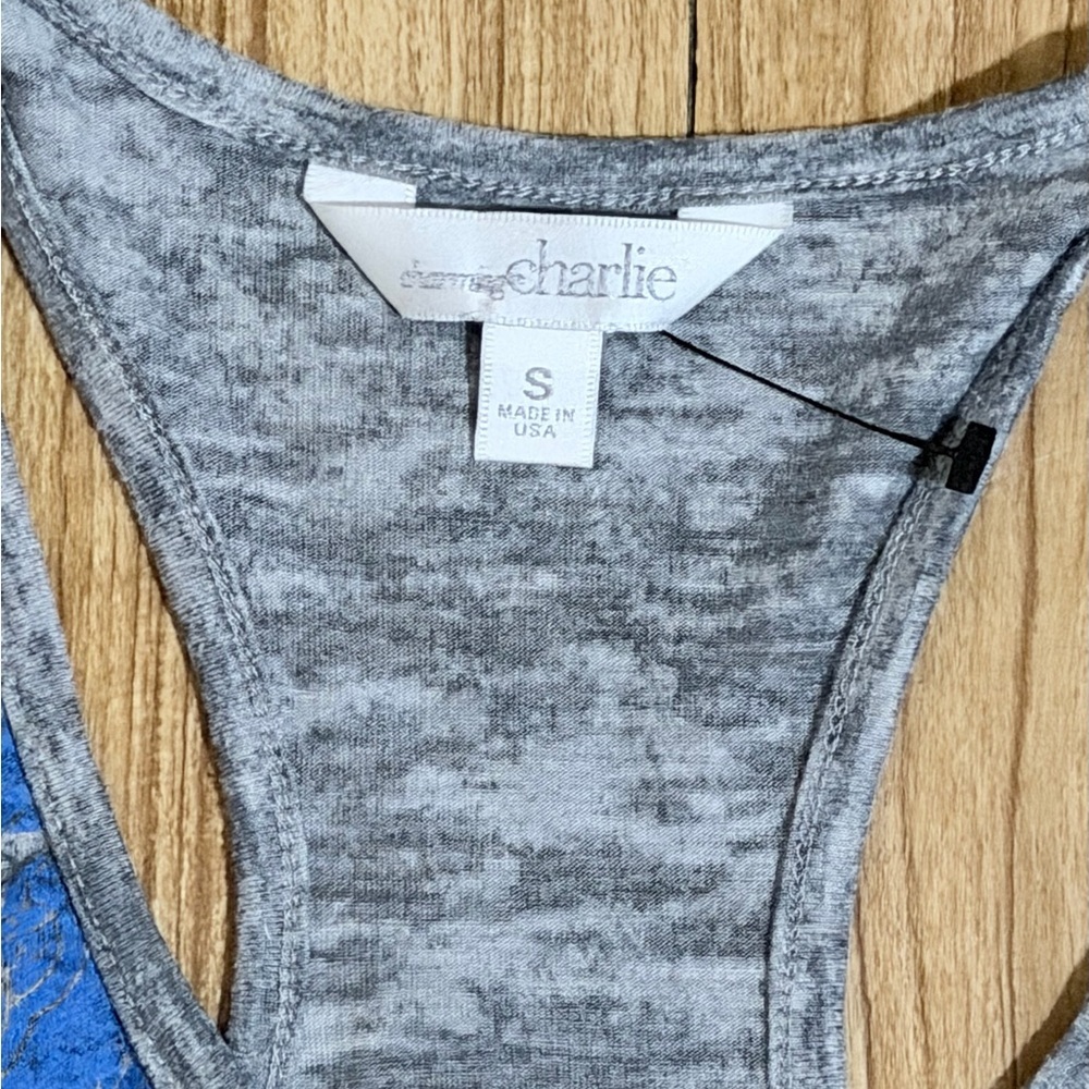 Charlies Blue and Gray Women's Tank Top - Picture 6 of 9